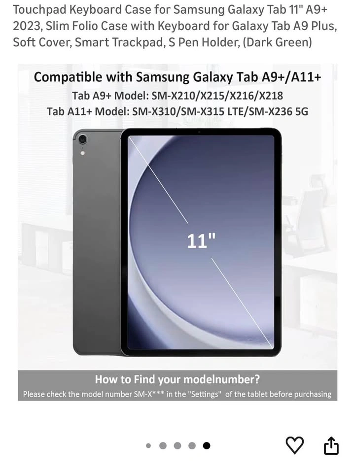 Touchpad Keyboard Case for Samsung Galaxy Tab 11" A9+ - photo 2