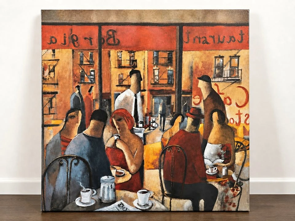 Beautiful Café Scene Canvas Print – 31.5” x 31.5”