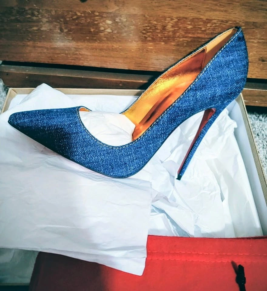 Christian Louboutin So Kate 120mm Denim Blue Pump - photo 2