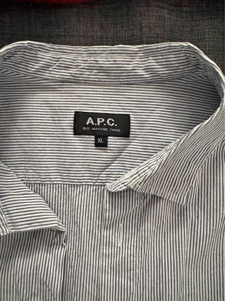 A.P.C. Casual shirt with thin stripe.