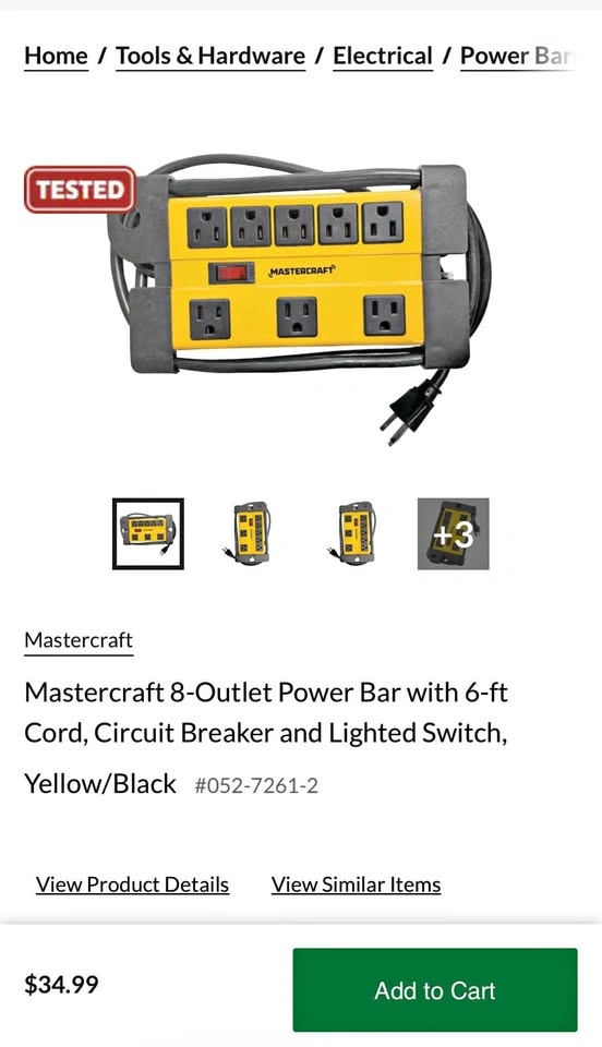 Mastercraft 8-outlet Power Extension