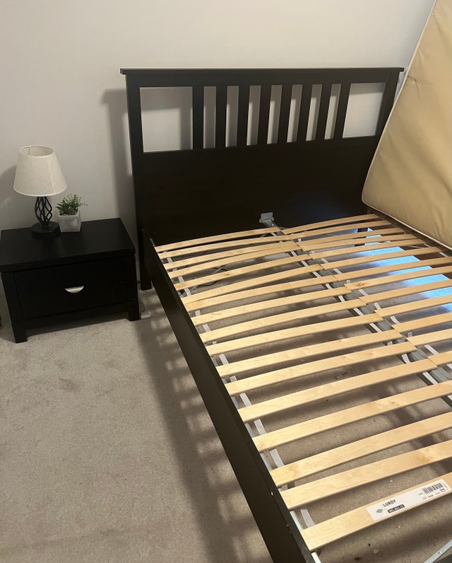 Ikea Bed Frame/ Double Mattress and Nightstand