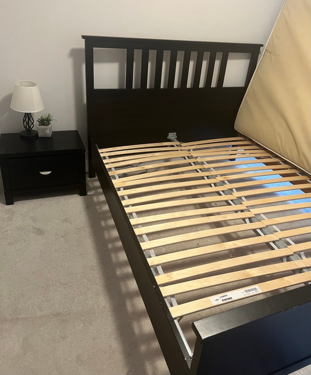 Ikea Bed Frame/ Double Mattress and Nightstand - photo 2