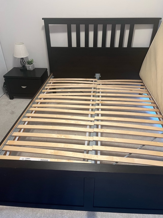 Ikea Bed Frame/ Double Mattress and Nightstand - photo 3