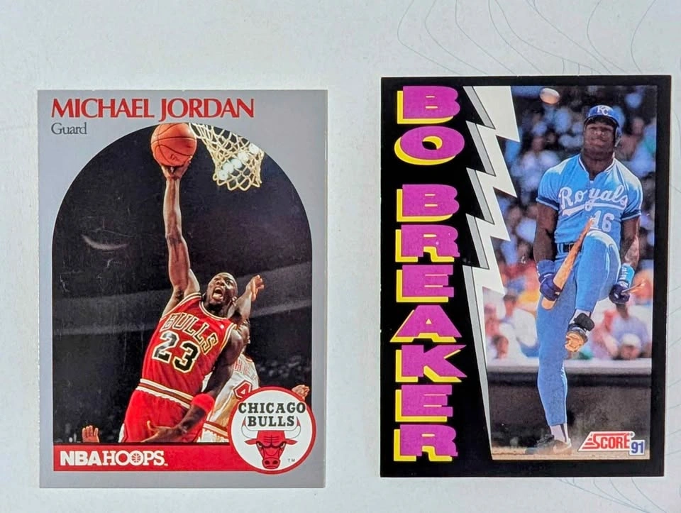 Michael Jordan 1990 & Bo Jackson 1991 Score Cards