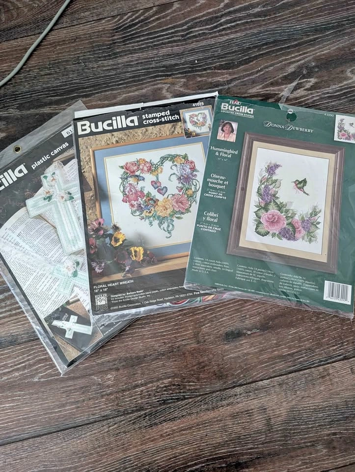 Cross stitch patterns and threads