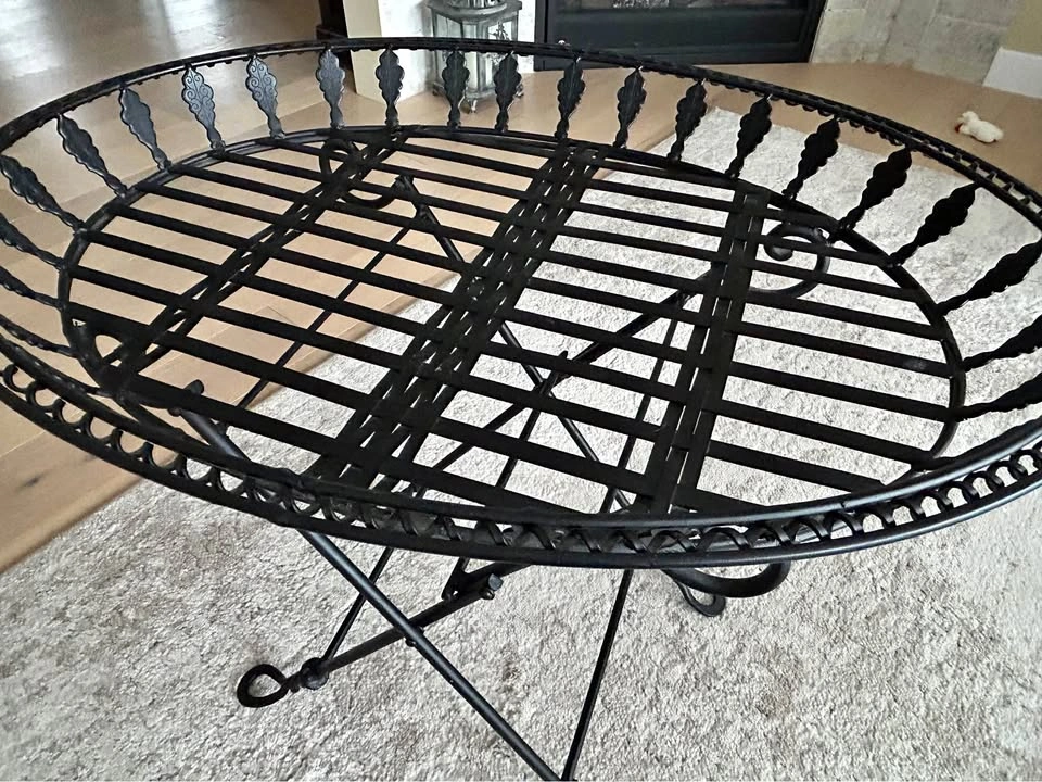 Black Metal Accent Table