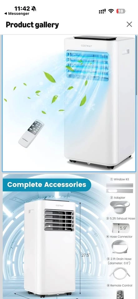 COSTWAY 10000 BTU Portable Air Conditioner - photo 2