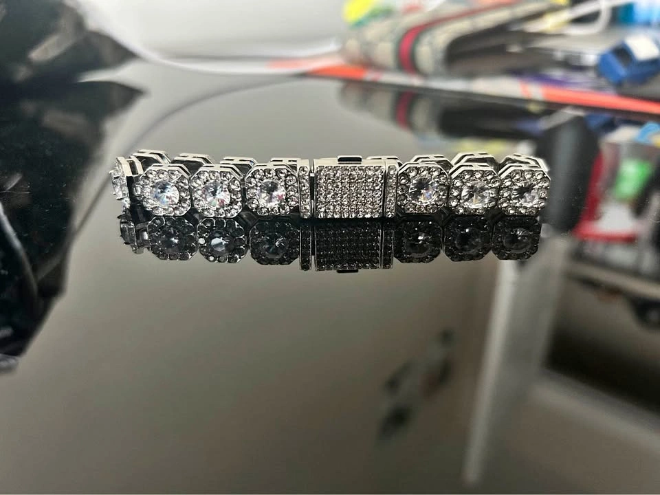 Silver Tone Iced Out Bracelet
