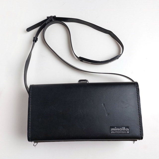 East-West Black Leather Bag (Japan) - Unique Camera Purse