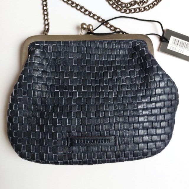 FredsBruder Woven Navy Leather Crossbody Bag - photo 2