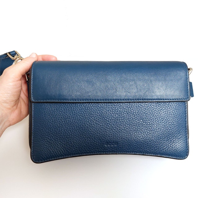ECCO Pinch Bag Large Seaport Teal Blue Leather Crossbody - photo 2
