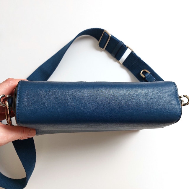 ECCO Pinch Bag Large Seaport Teal Blue Leather Crossbody - photo 4