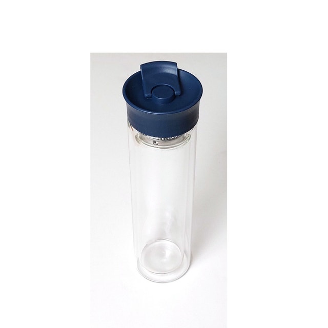 Double-Walled Glass Thermos Reusable Bottle Tea Strainer Flip Li - photo 3
