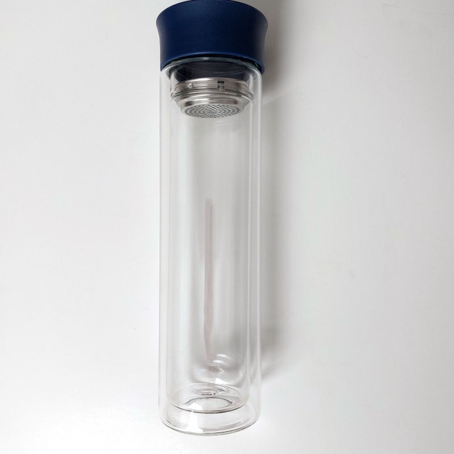 Double-Walled Glass Thermos Reusable Bottle Tea Strainer Flip Li - photo 4