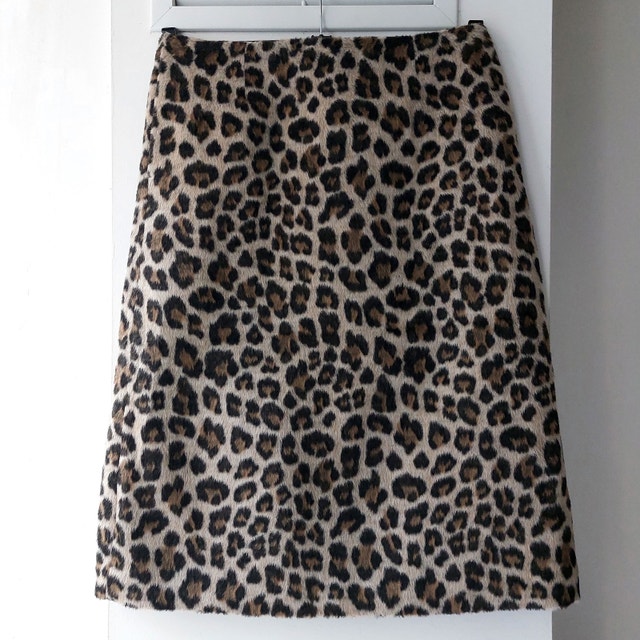 NWT Leopard Print Fuzzy Midi Skirt - Size 10 (Fits 8)