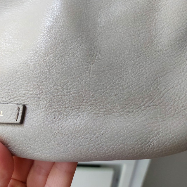 Fossil Pebbled Leather Flat Crossbody Bag, Light Grey - photo 4