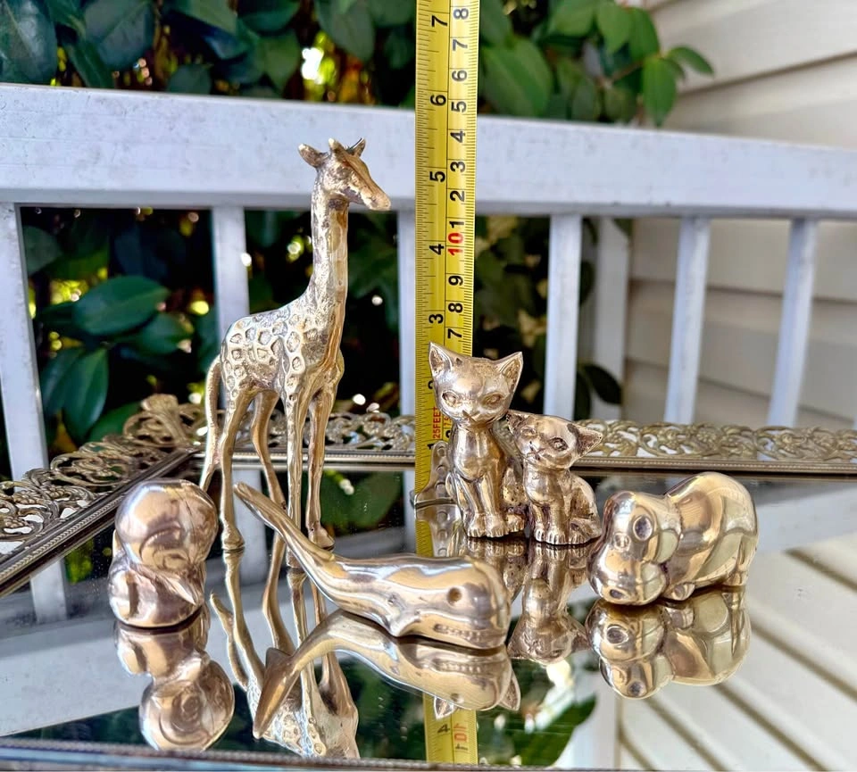 Vintage miniature brass figurines