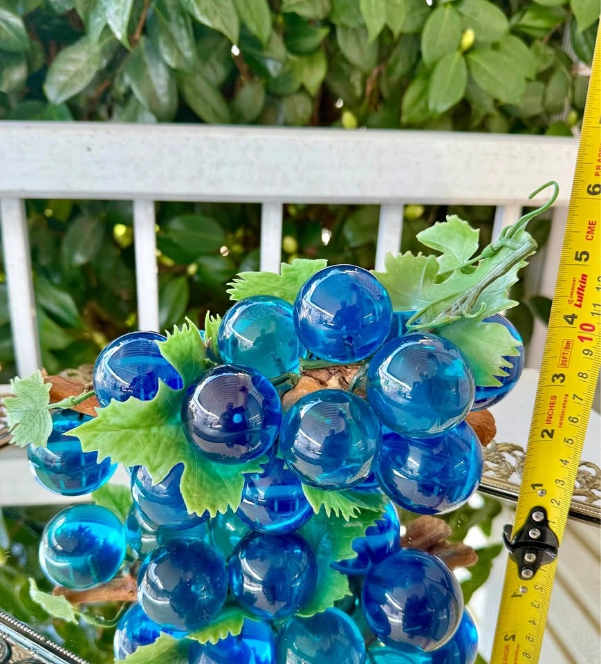 Vintage MCM Blue Lucite Grape Cluster