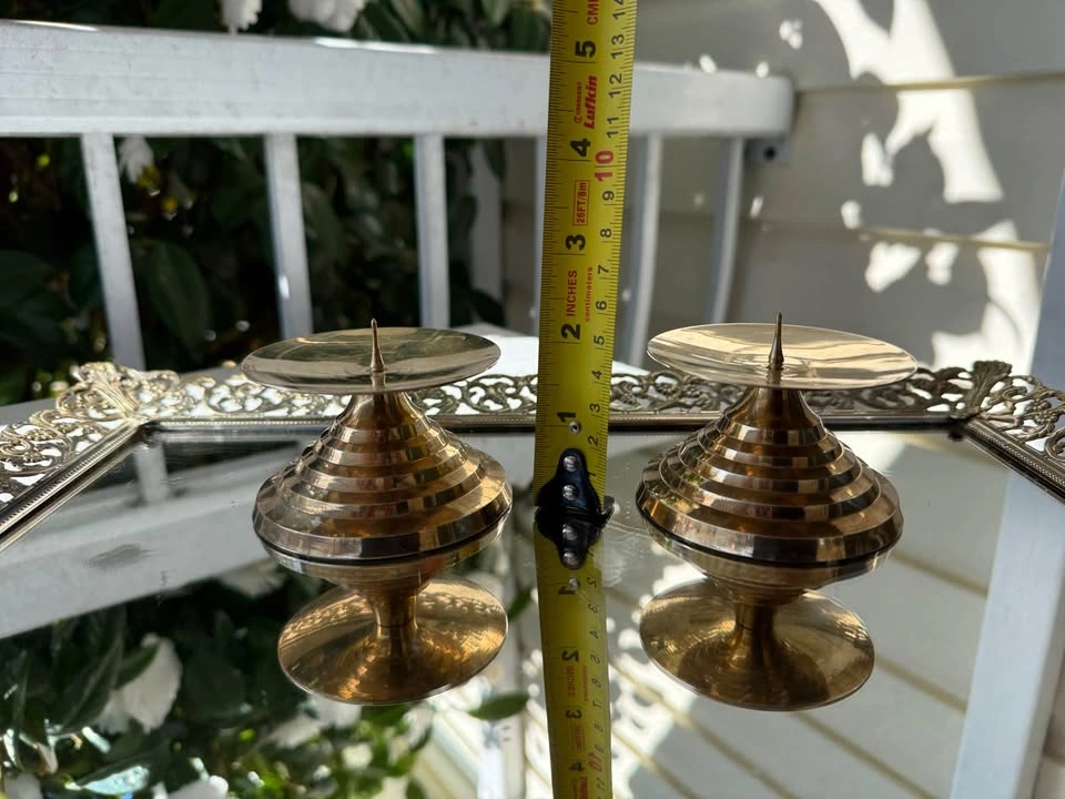 Brass Pillar Candle Holders - photo 4