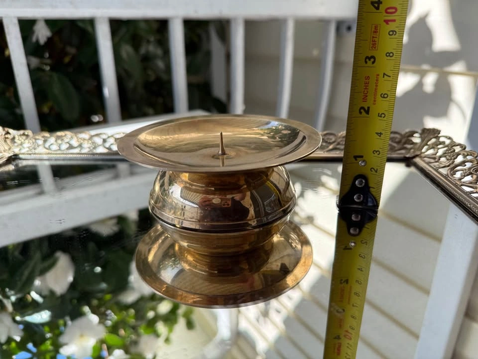 Brass Pillar Candle Holders - photo 5