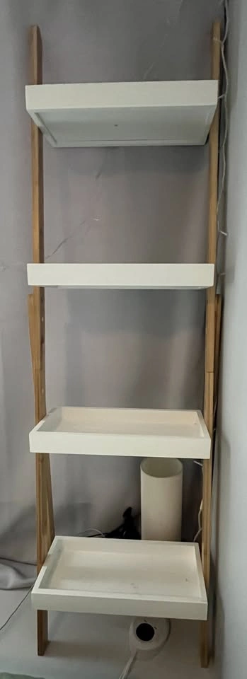 Leaning Ladder Shelf – Wood & White (4-Tier) - photo 2