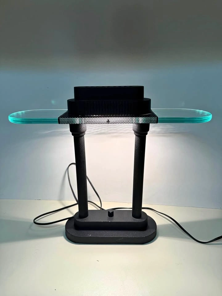 Vintage halogen bankers lamp