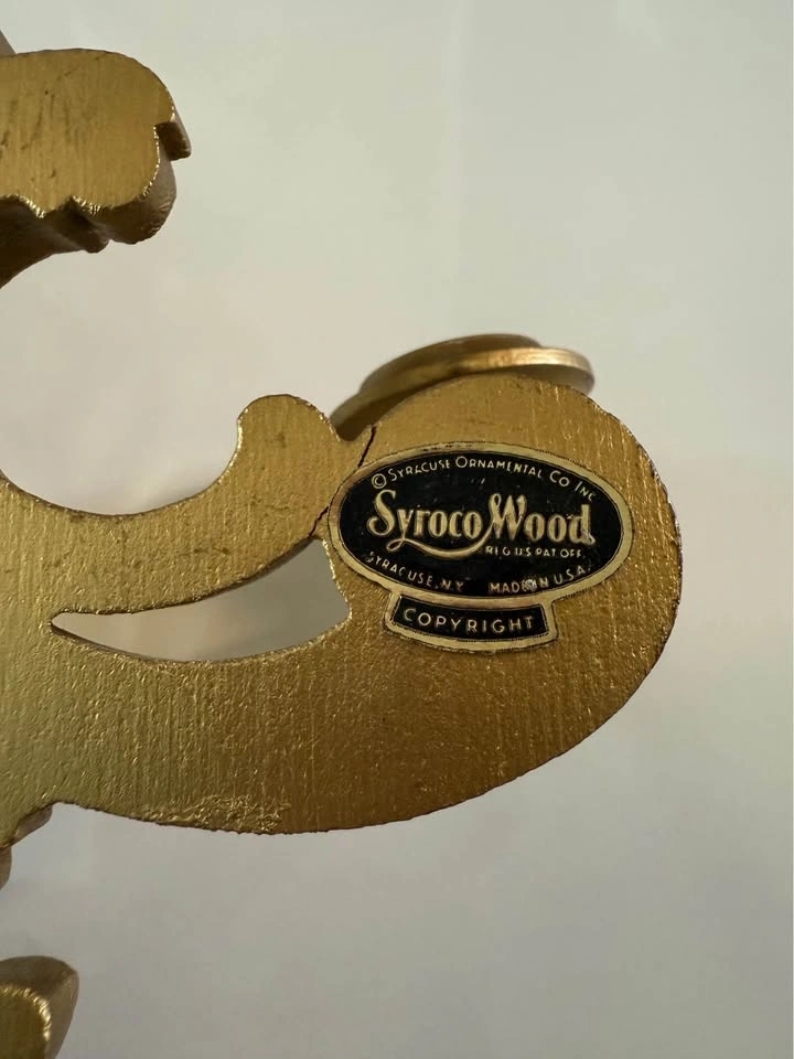 Vintage Syroco Wood Gold Wall Sconces - Pair - photo 5