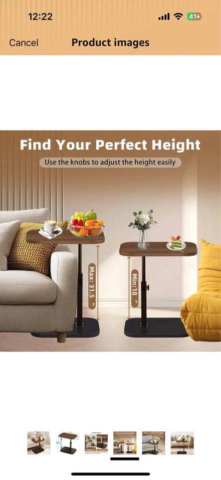 Height Adjustable Side Table - photo 4