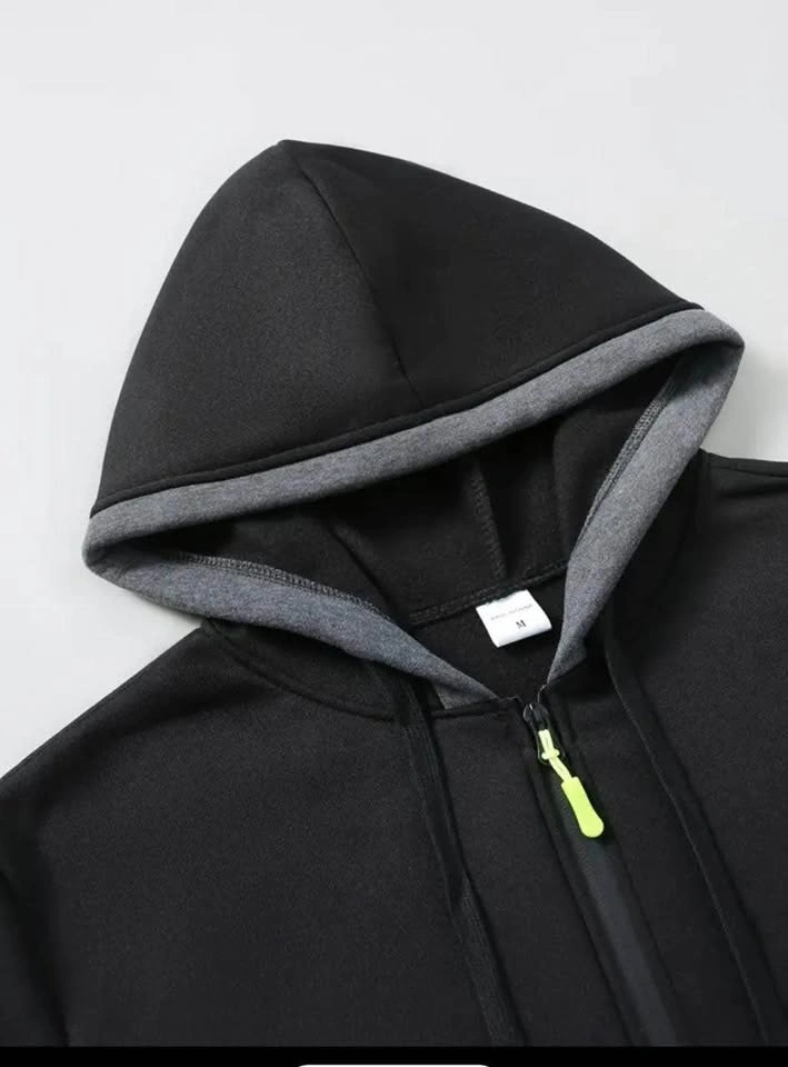 Black Zip-Up Hoodie M with Gray Accents - photo 3