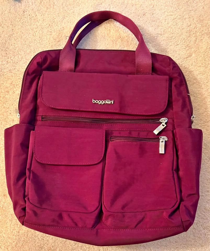 Baggallini Modern Everywhere Laptop Backpack - Beet Red