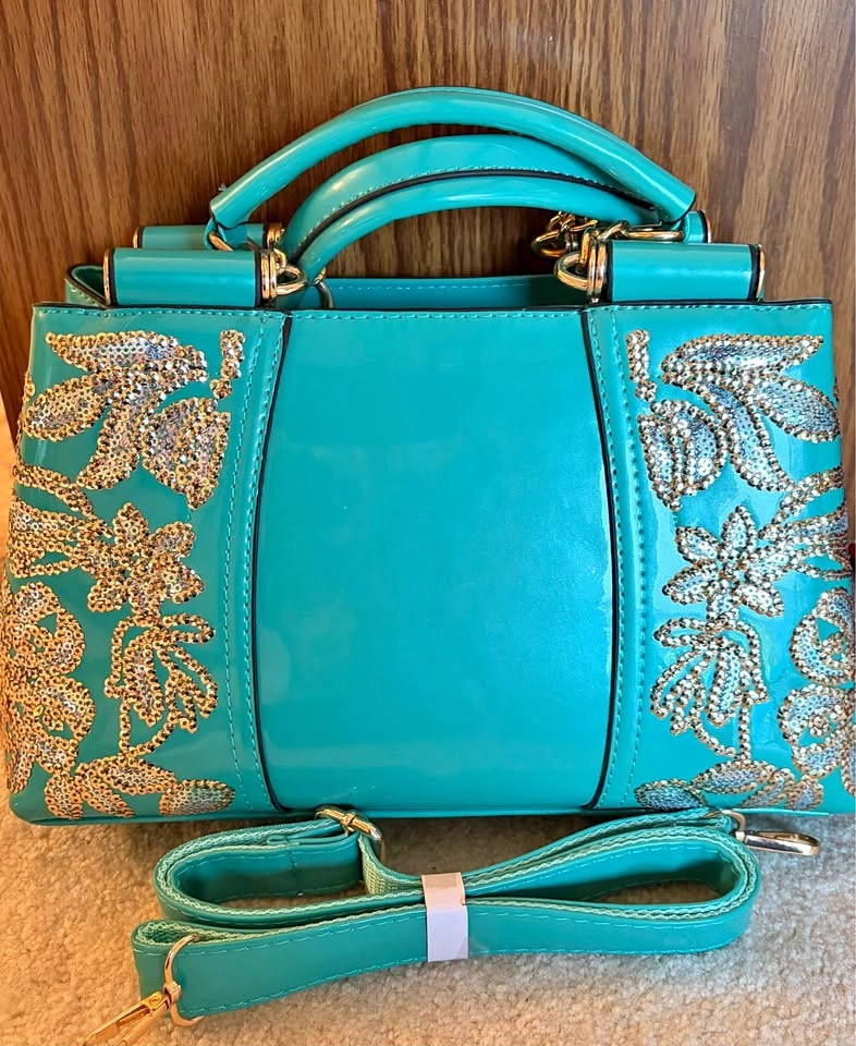 Seafoam Green Patent Leather Handbag - Gorgeous Design