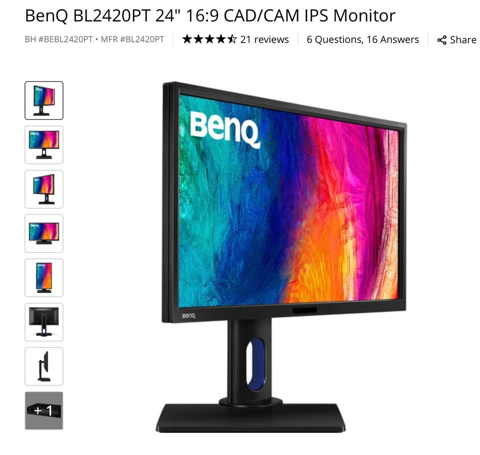 BenQ BL2420PT 24” QHD IPS Monitor - Excellent Condition - photo 2