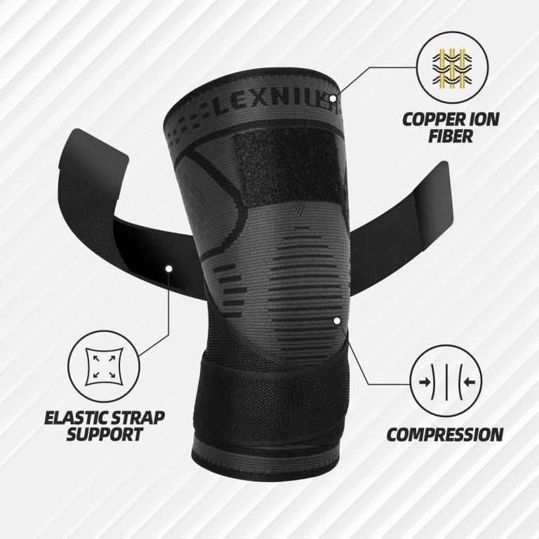 2-Pack Compression Knee Brace with Support Straps (Large) - photo 2