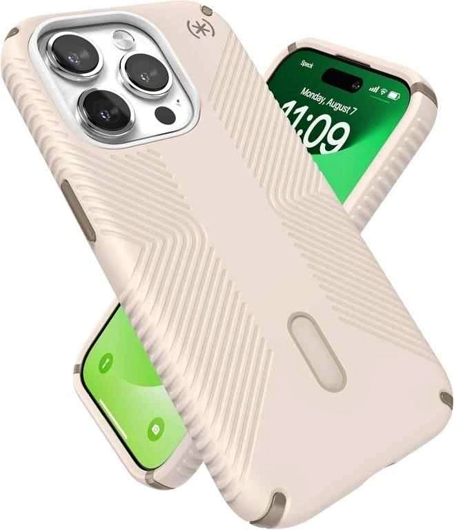 Speck Presidio2 Pro MagSafe iPhone 15 Pro Case - Bleached Bone/G