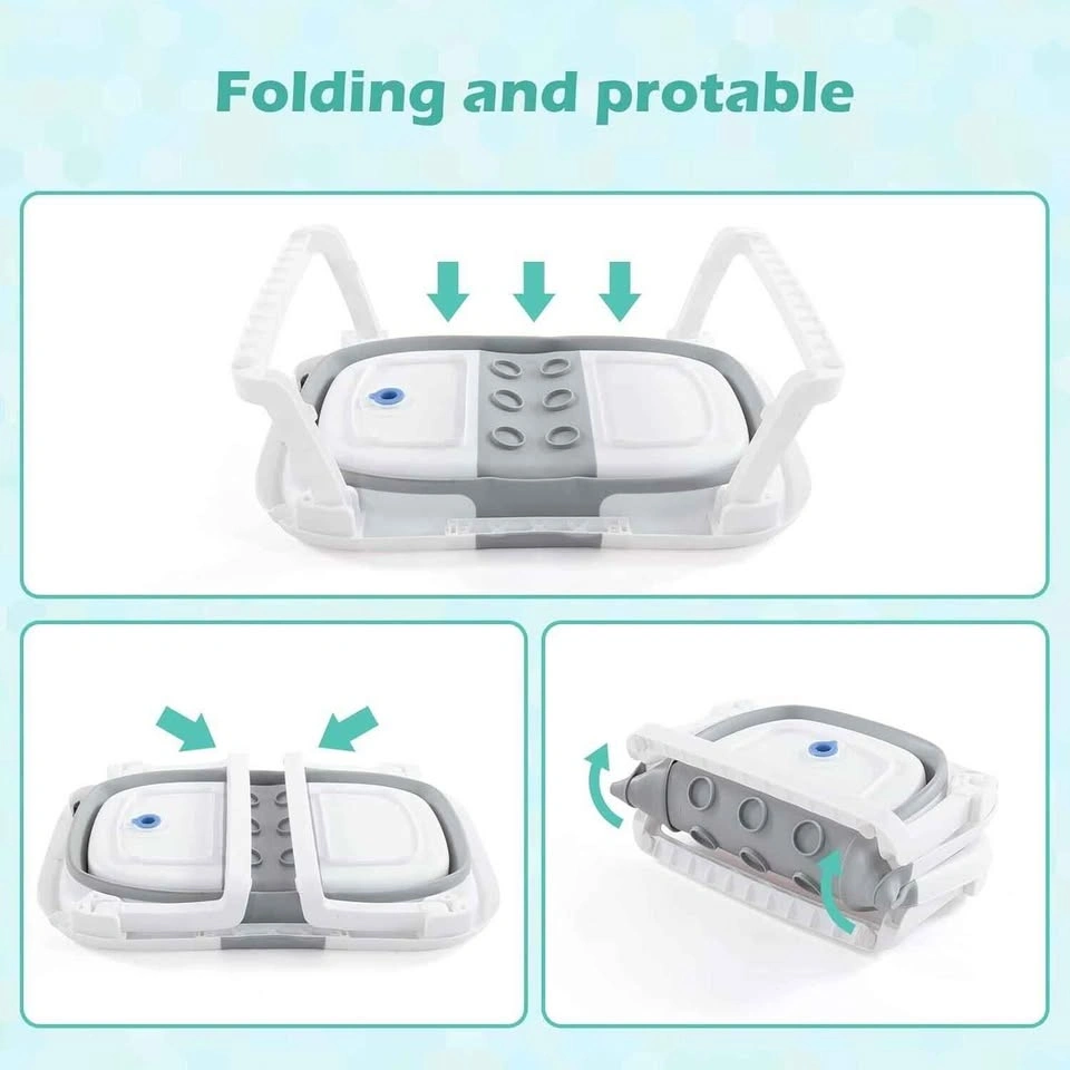 Soobaby 4-in-1 Foldable Baby Bathtub w/ Temp Sensor & Cushion - photo 3