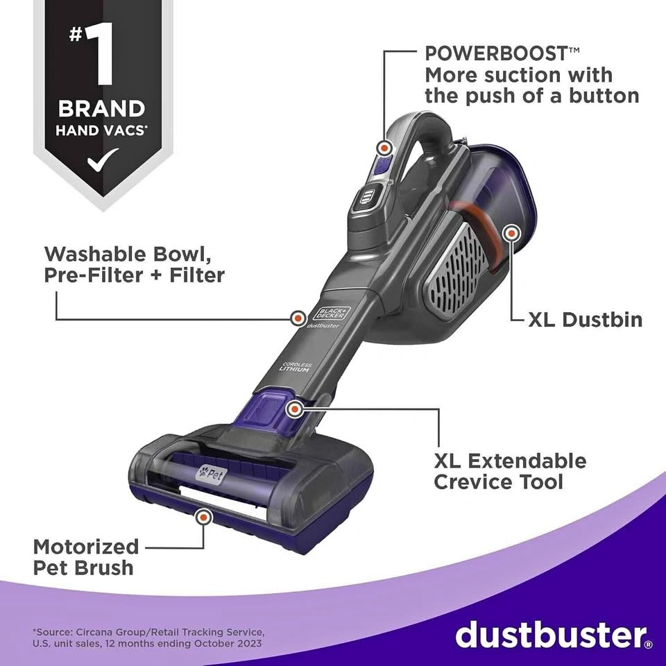 BLACK+DECKER Furbuster Cordless Pet Hand Vac HHVK515JP07