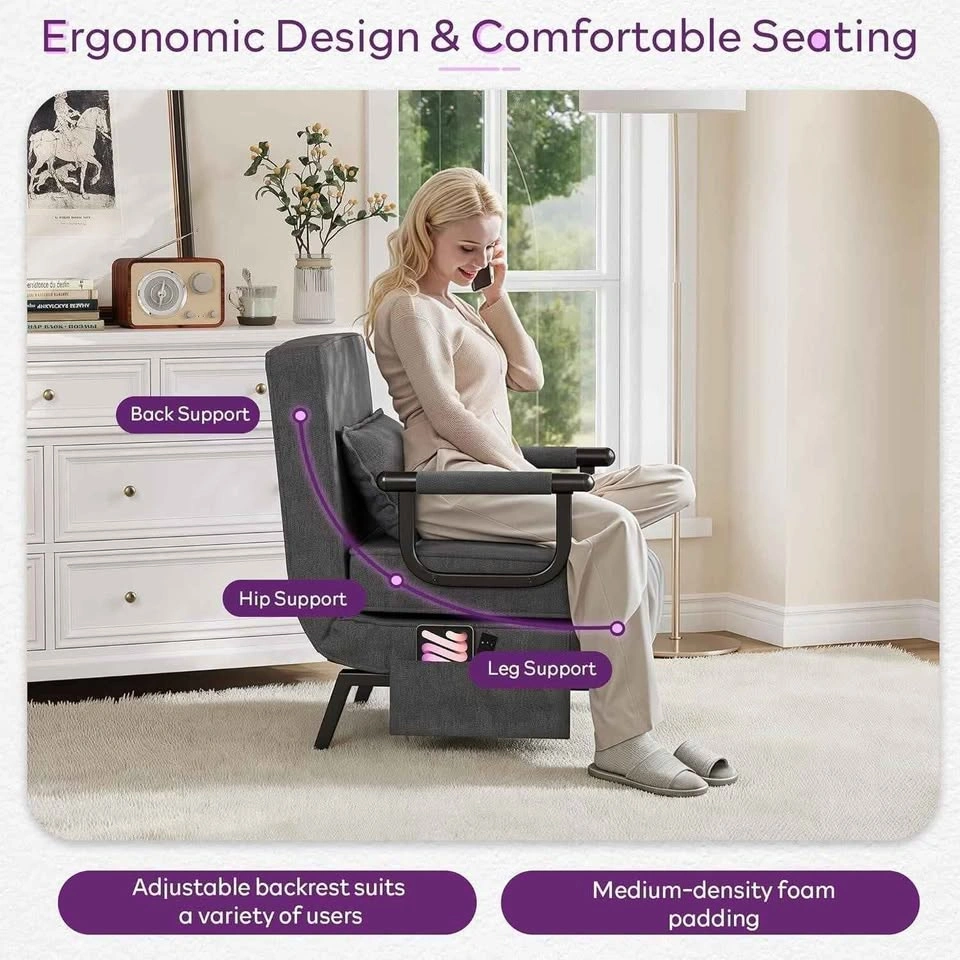 NEW 5-in-1 Convertible Sleeper Chair - Folding Sofa Bed & Lounge - photo 4