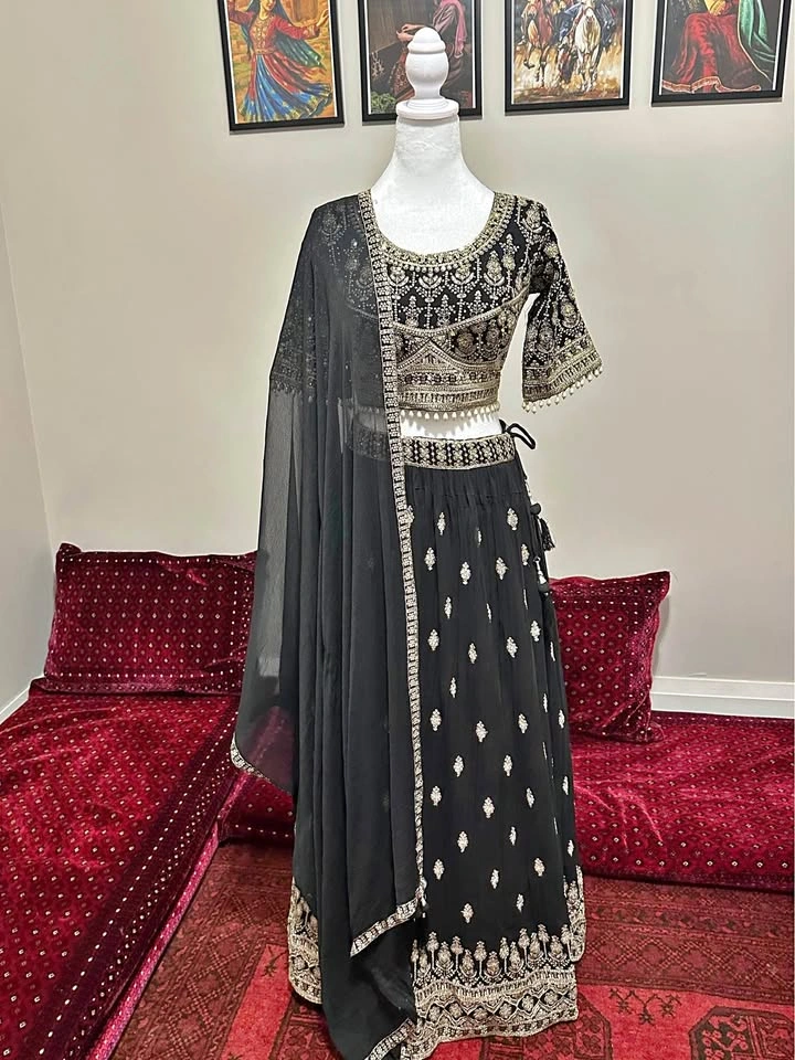 ✨ Brand New 3-Piece Black Lehenga ✨