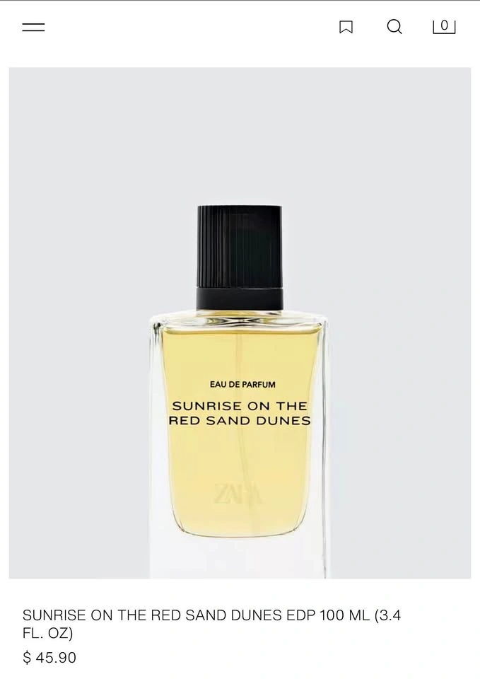 ZARA Sand on Red Dunes – 95% Full – $30