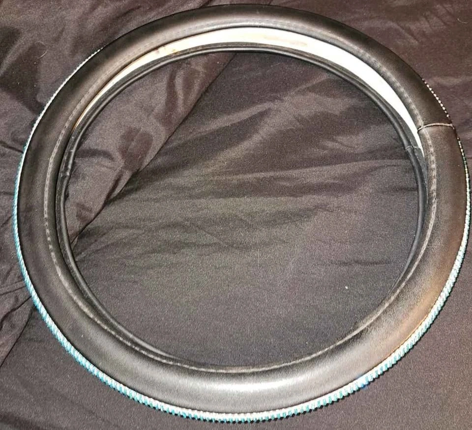 Black Steering Wheel Cover Turquoise Rhinestones - photo 2