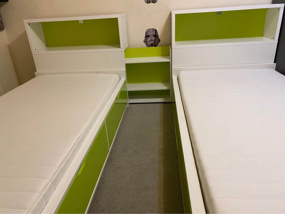 Twin Bed Set with 2 Sliding Nightstands - photo 2