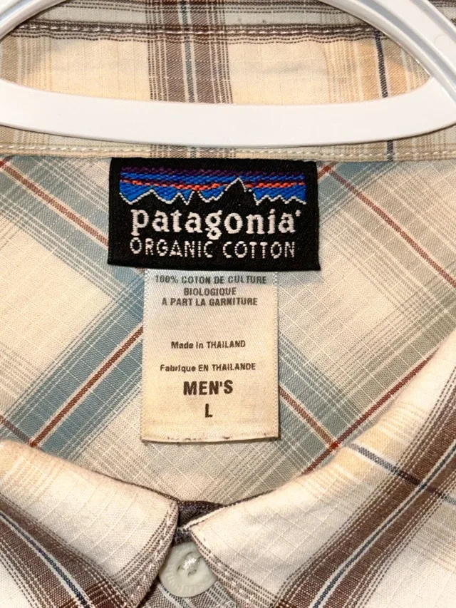 Patagonia Organic Cotton Plaid Button Down Shirt - Large - photo 3