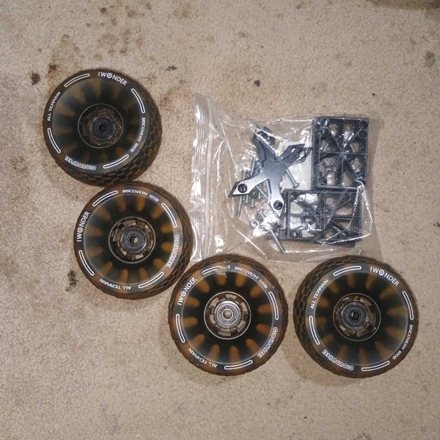 120mm Longboard Wheels, Bearings, Riser Pads & Brackets