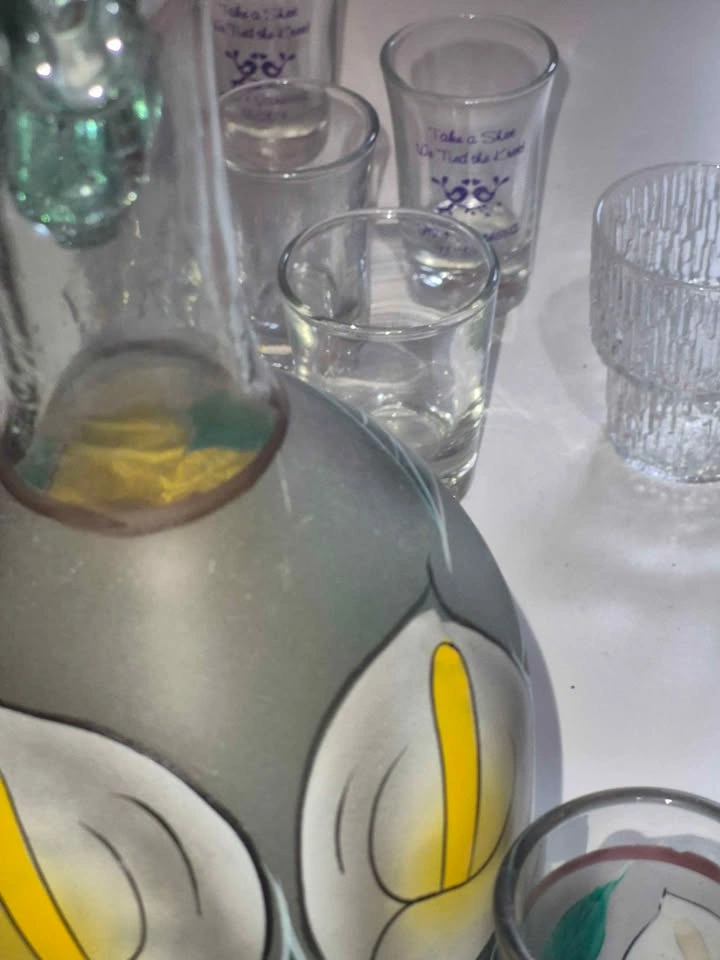 Hand Painted Mexican Glassware Tequila Decanter - photo 5