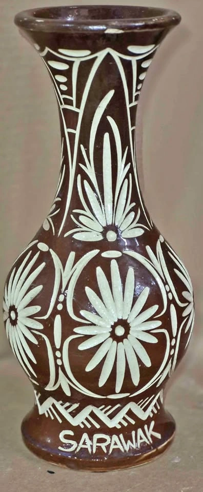 Sarawak Carved Ceramic Vase