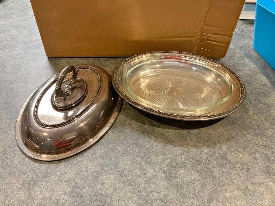 James Dixon & Sons Sheffield Silver Plated Oval Serving Dish w/