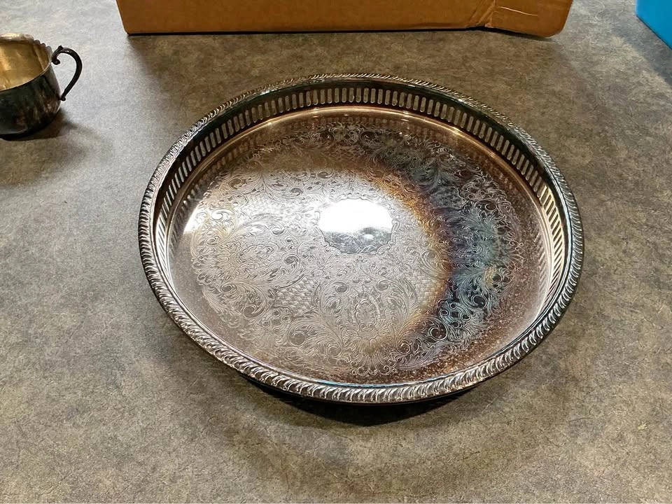 Vintage Silver Plated Serving Tray