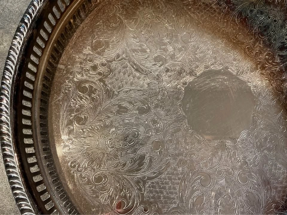 Vintage Silver Plated Serving Tray - photo 2
