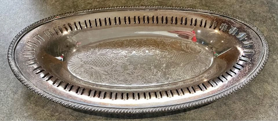 Rogers Oval Serving Platter Ornate Design